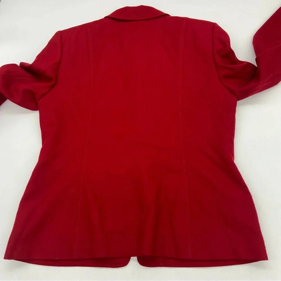 Pendleton Women’s 100% Virgin Wool Lined Blazer Red Size 10 Made in USA - Picture 3 of 15
